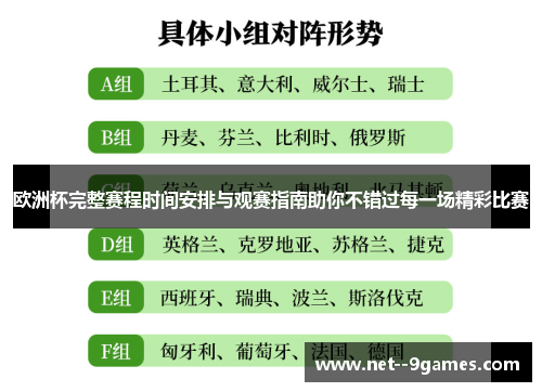 欧洲杯完整赛程时间安排与观赛指南助你不错过每一场精彩比赛